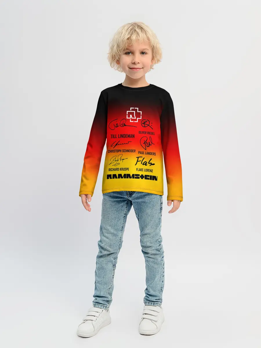 Детский лонгслив / RAMMSTEIN АВТОГРАФЫ УЧАСТНИКОВ