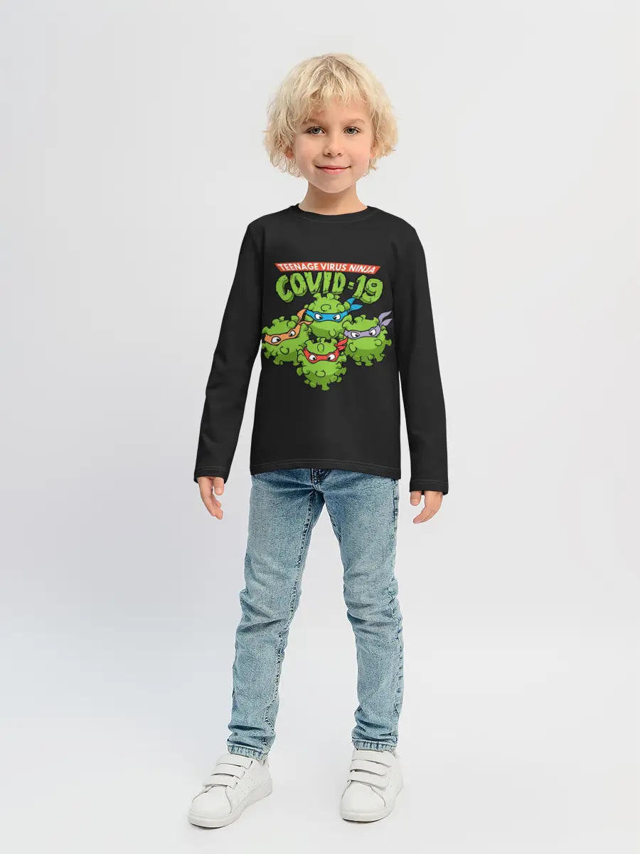 Детский лонгслив / Covid | Черепашки