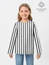 Детский лонгслив / Чёрные и белые полосы