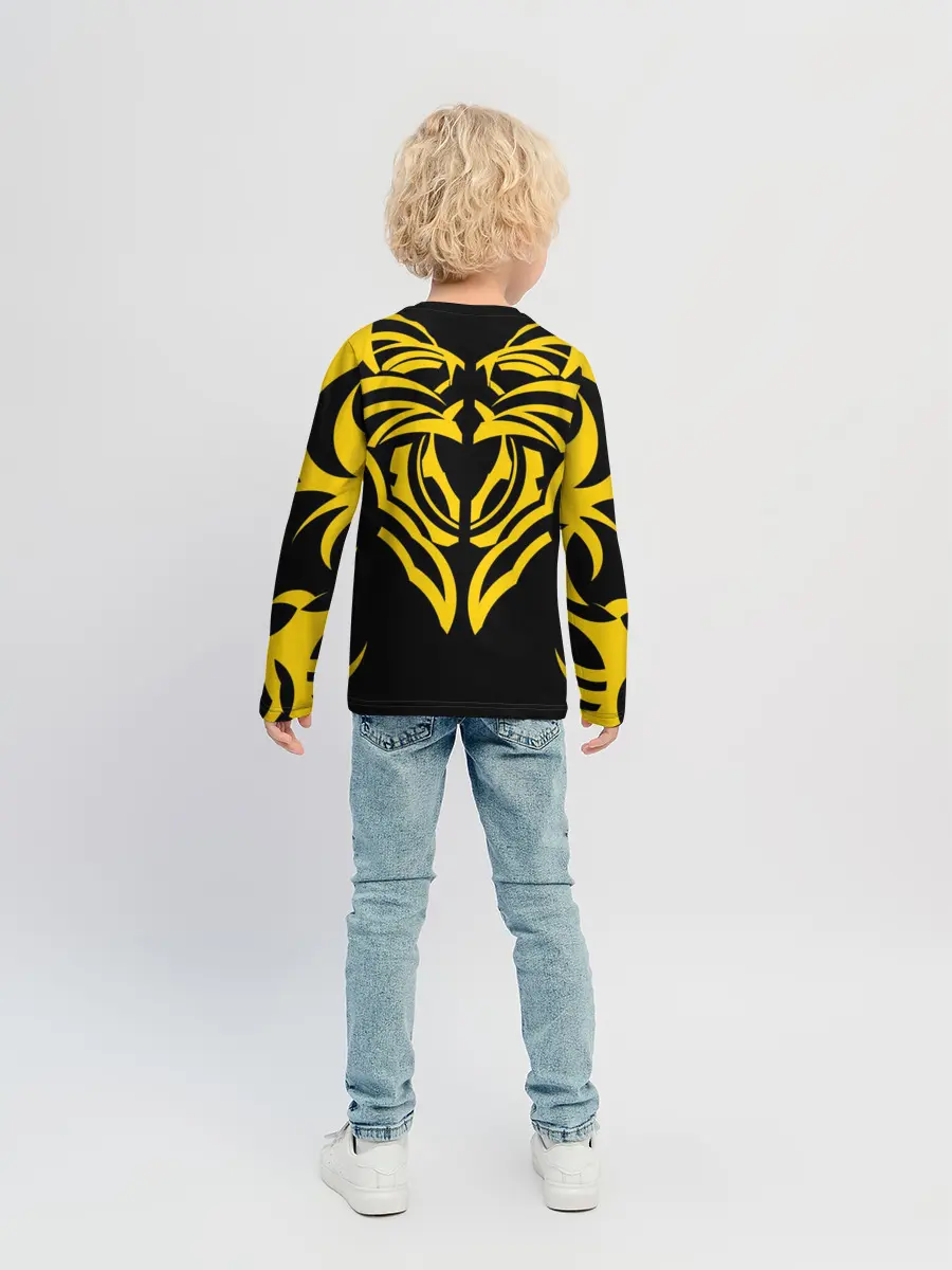 Детский лонгслив / Узор жёлтый