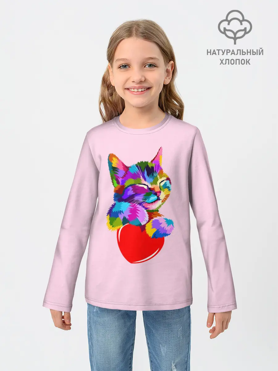 Детский лонгслив / Кот