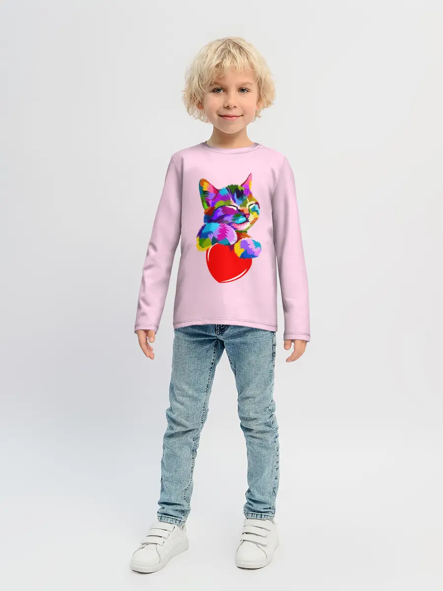 Детский лонгслив / Кот