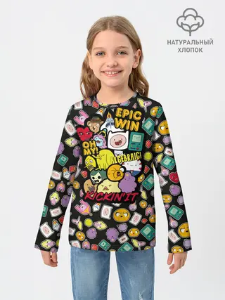 Детский лонгслив / Adventure Time stickers