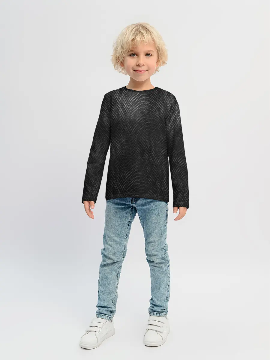 Детский лонгслив / Черный Дракон