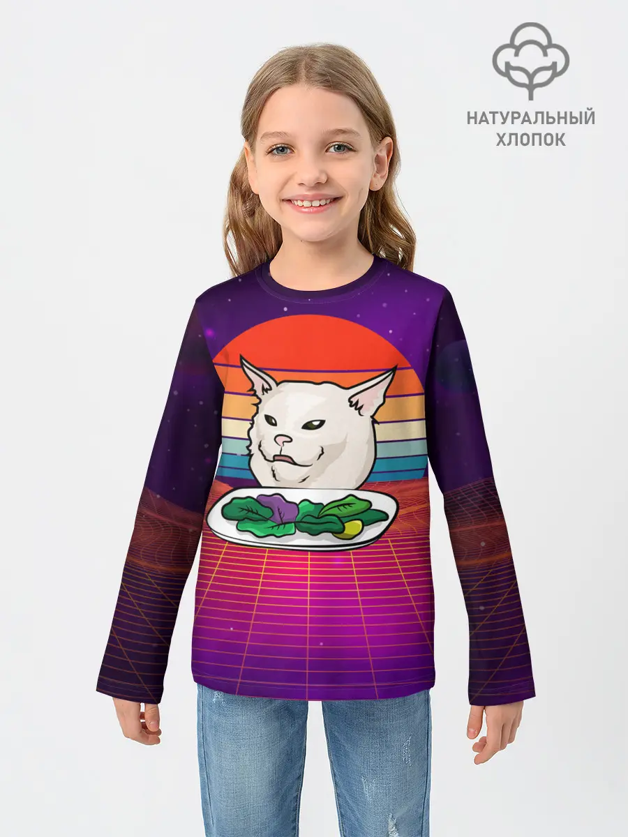 Детский лонгслив / Woman yelling at a cat