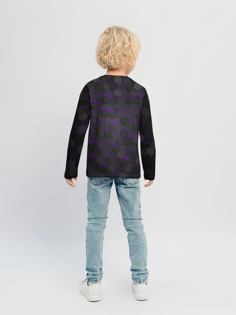 Детский лонгслив / OCTAGON сиреневый
