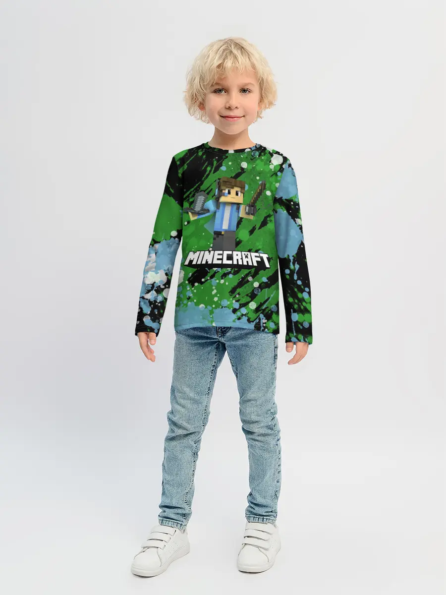 Детский лонгслив / Minecraft / Майнкрафт