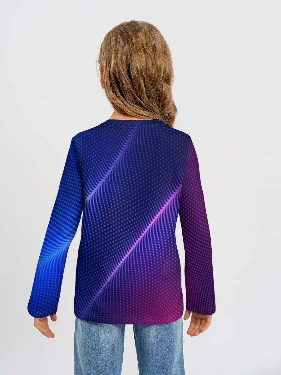 Детский лонгслив / фиолетово 3d волны 2020