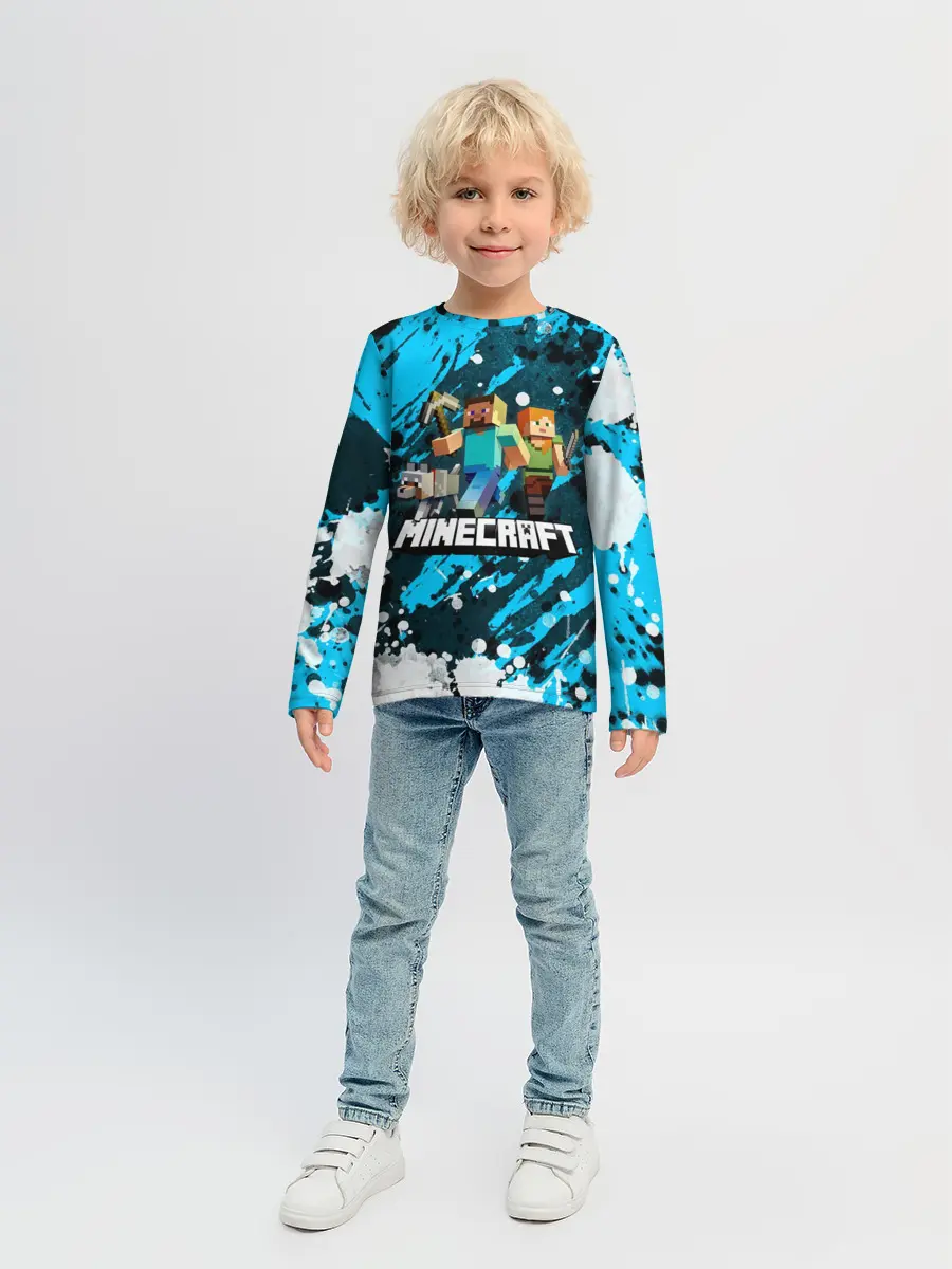 Детский лонгслив / Minecraft / Майнкрафт