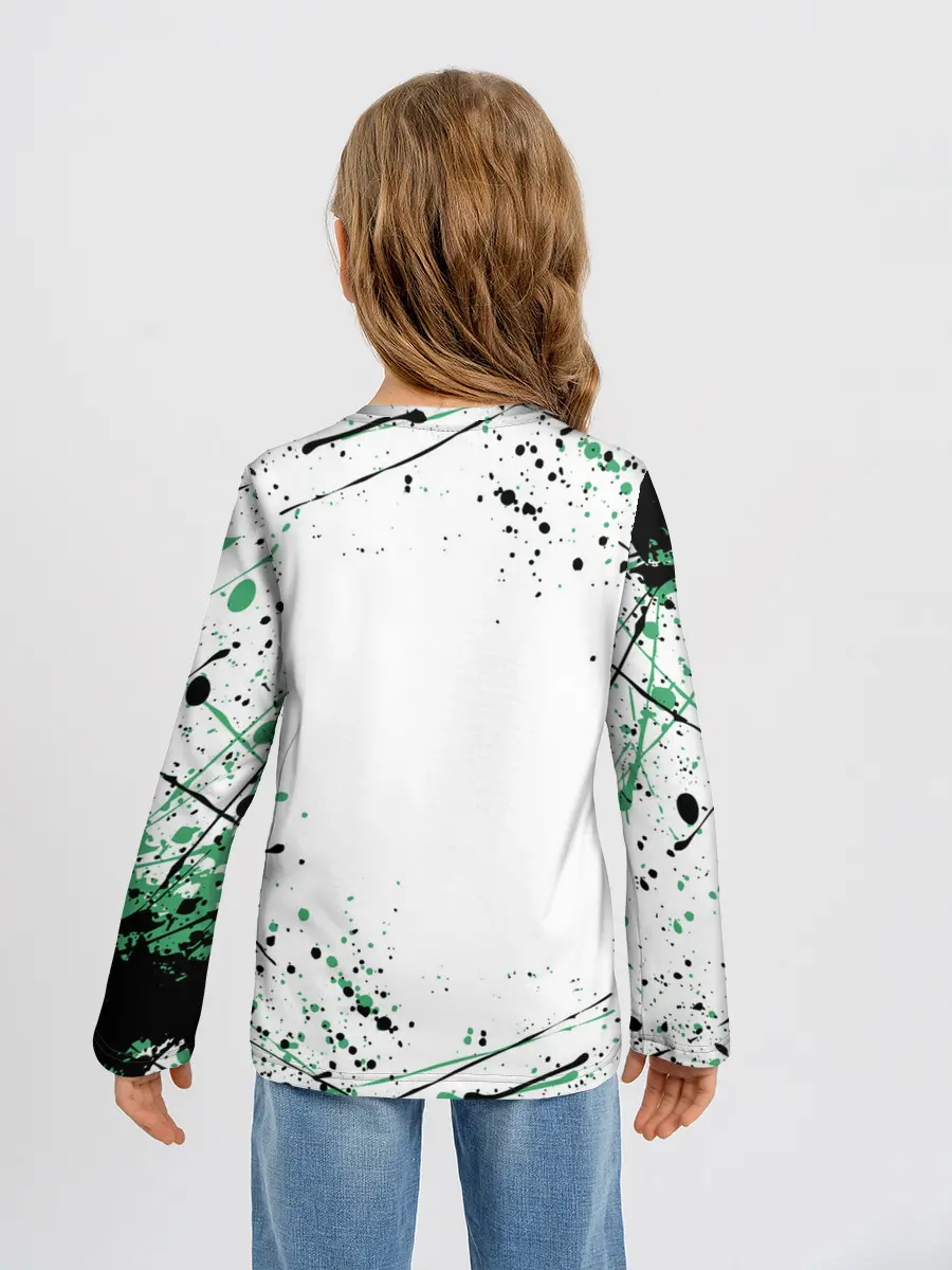 Детский лонгслив / Брызги красок Demon Slayer