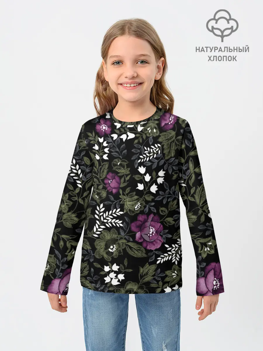 Детский лонгслив / Цветы