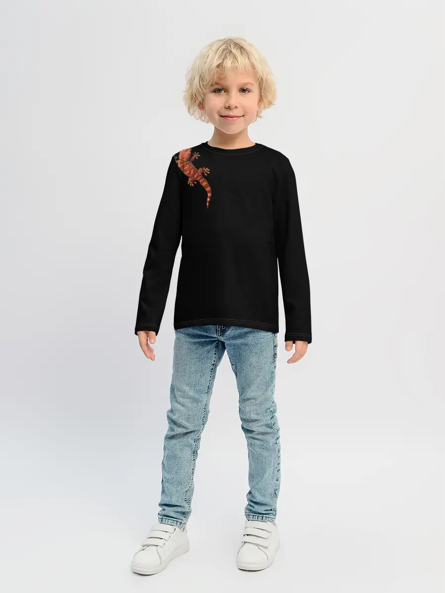 Детский лонгслив / Ручной геккон