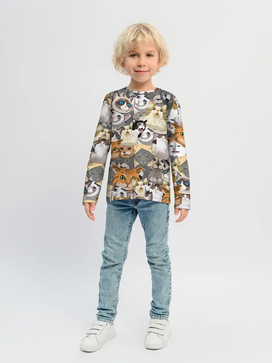 Детский лонгслив / ALL CATS MEMES