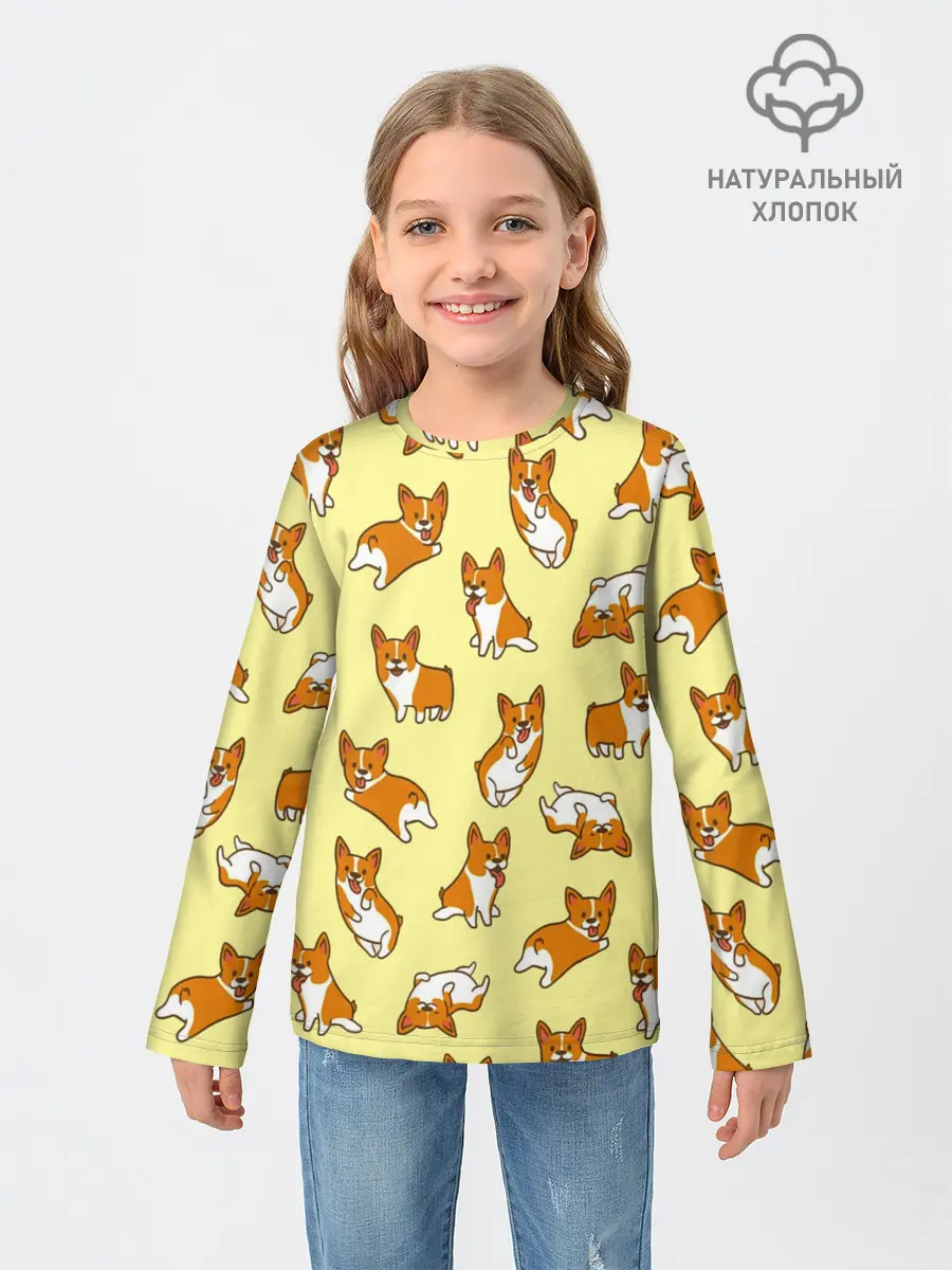 Детский лонгслив / Корги