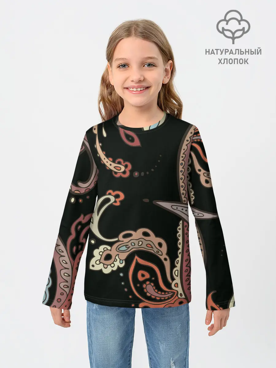 Детский лонгслив / Расписной узор