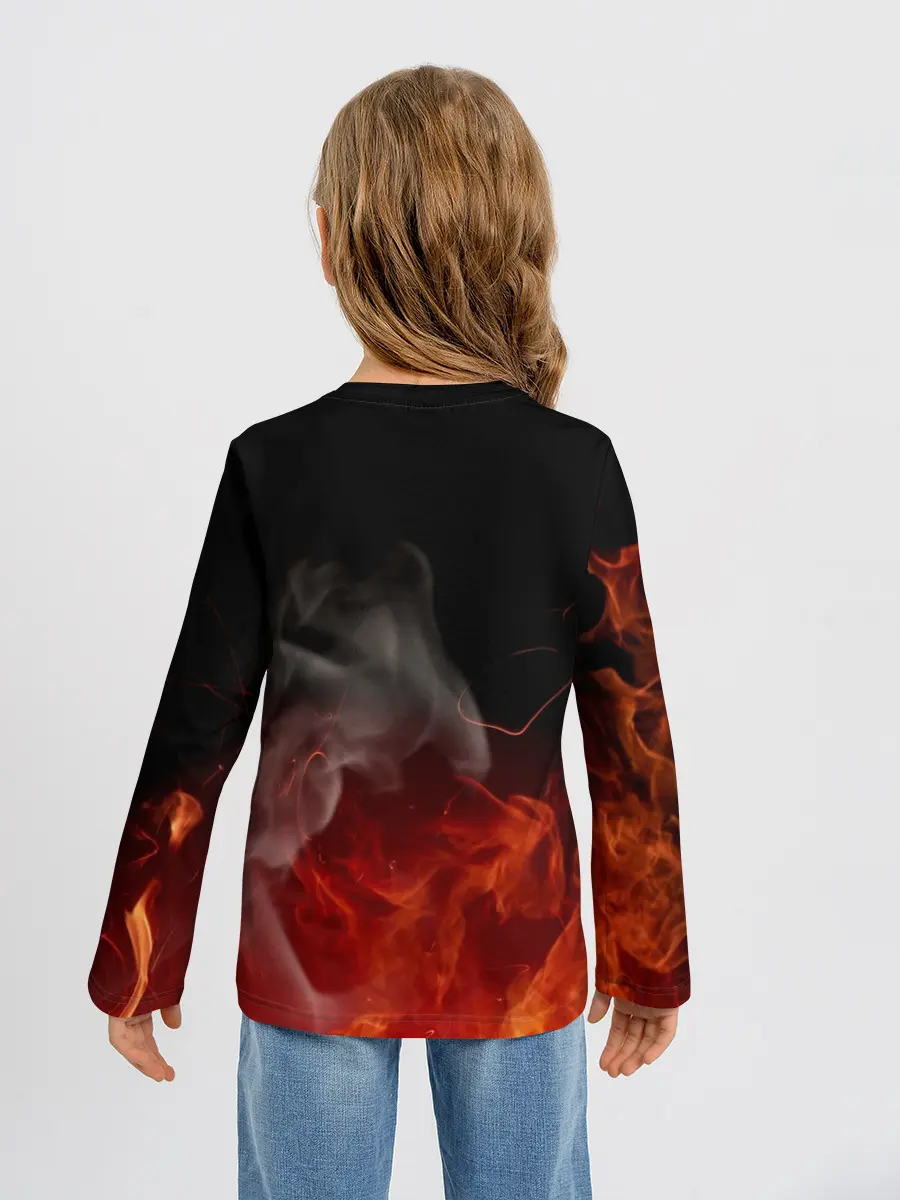 Детский лонгслив / Kimetsu no Yaiba в пламени