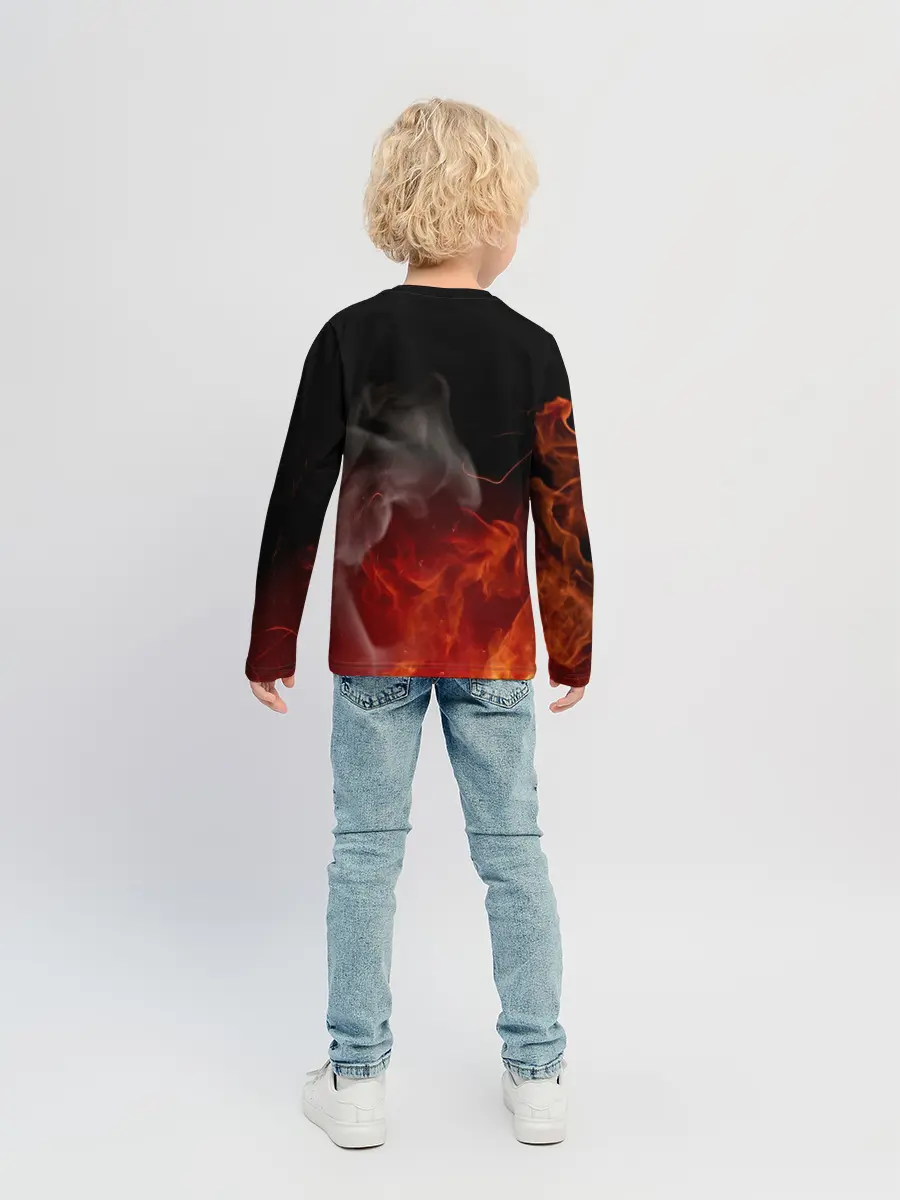 Детский лонгслив / Kimetsu no Yaiba в пламени