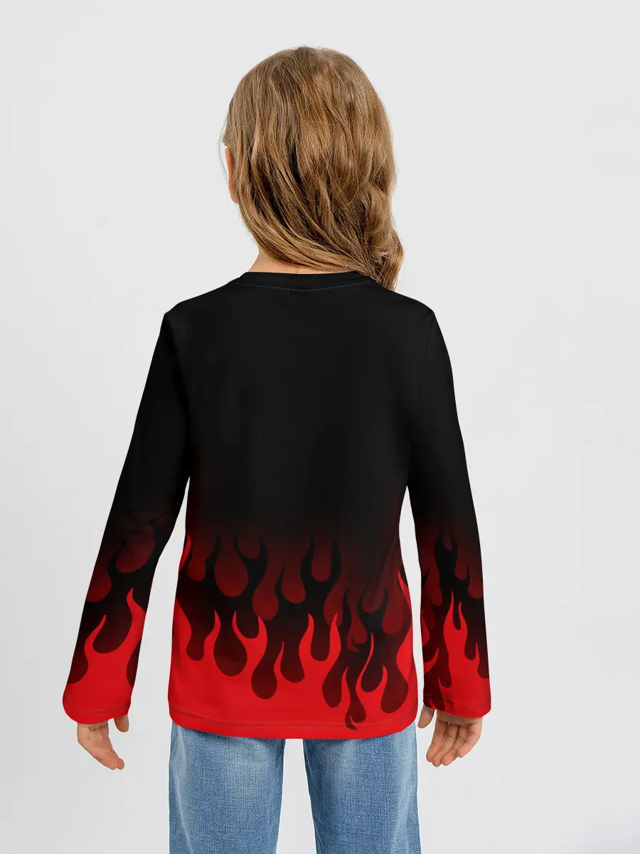 Детский лонгслив / Монокума despair горит