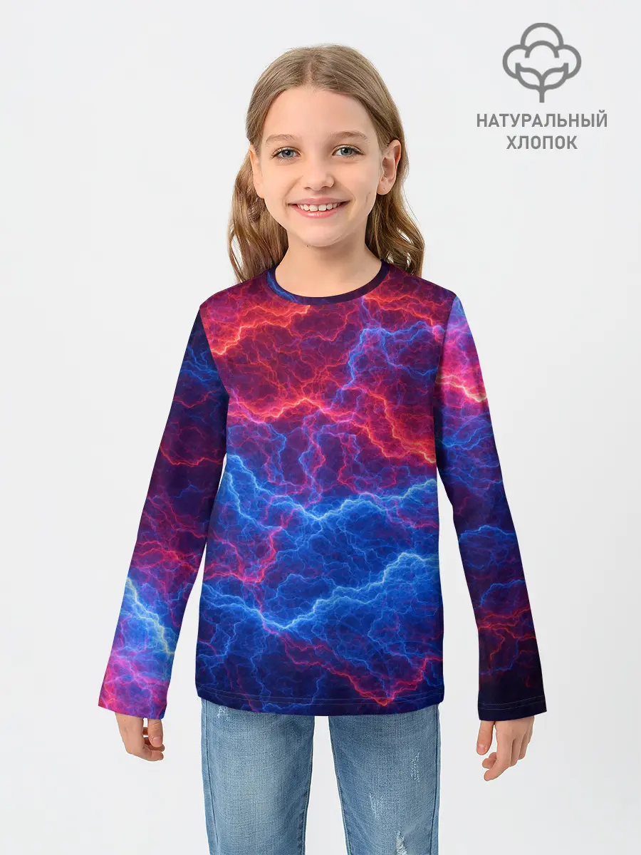 Детский лонгслив / Молнии: Огонь и лед
