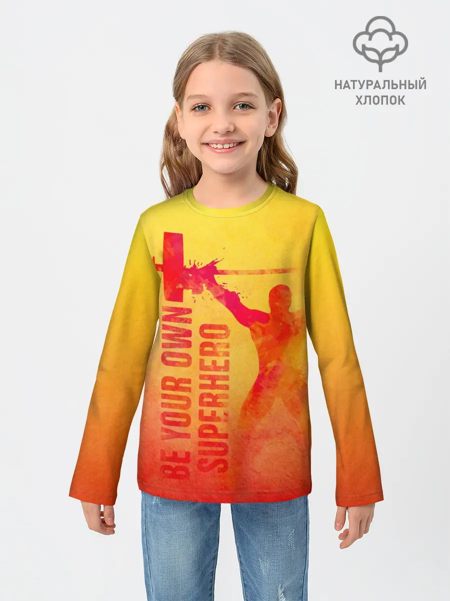 Детский лонгслив / Be your own Superhero