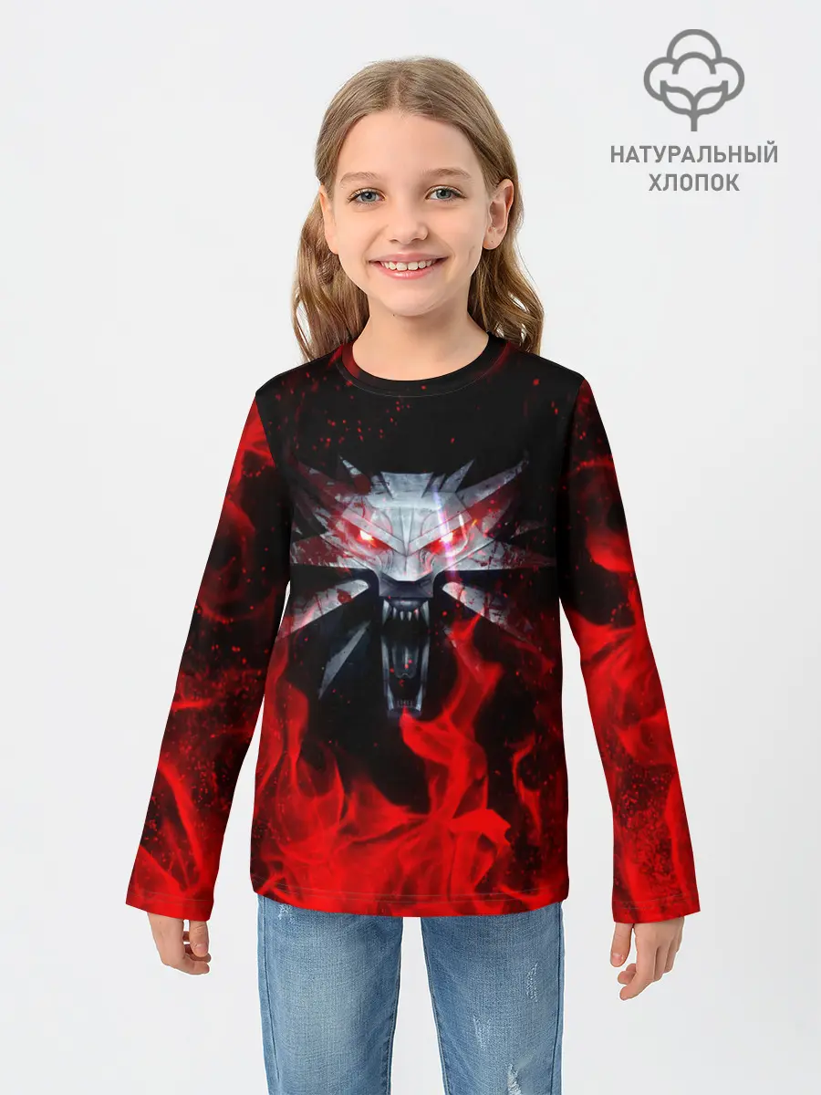 Детский лонгслив / ВЕДЬМАК / THE WITCHER / ГЕРАЛЬТ | ВОЛК WOLF