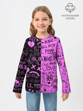 Детский лонгслив / LIL PEEP LOGOBOMBING BLACK PINK