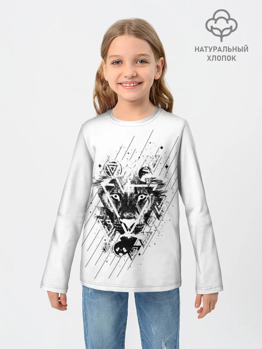 Детский лонгслив / Лев