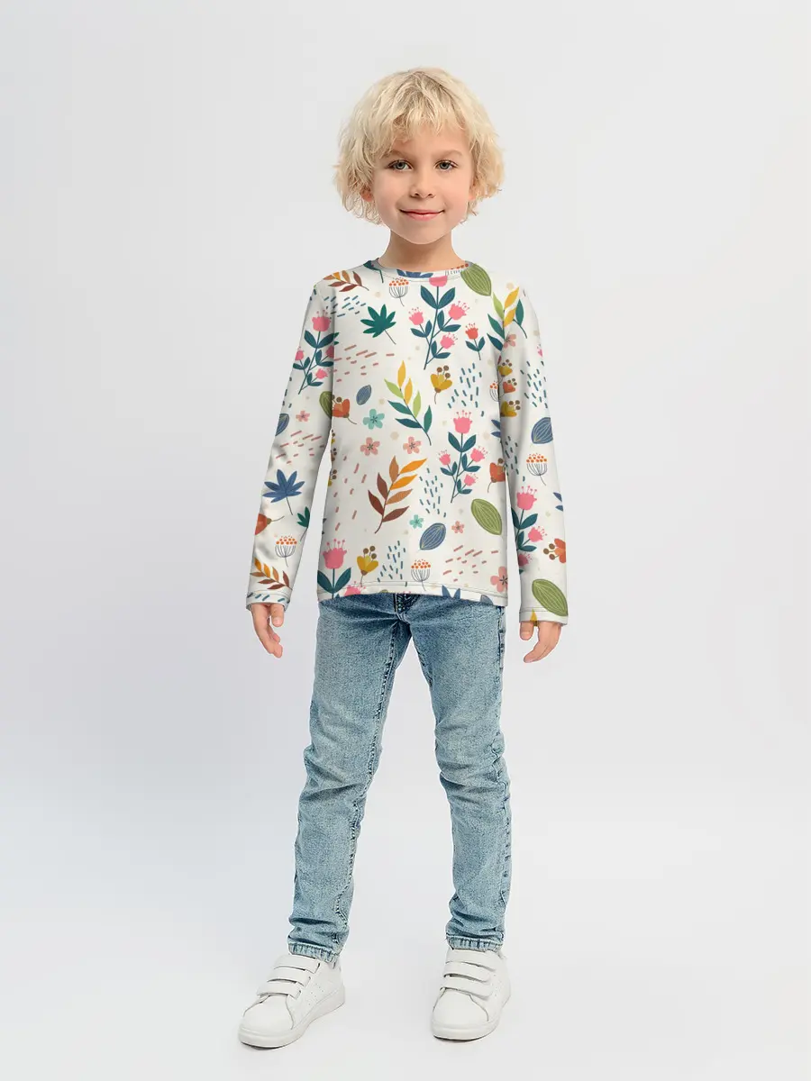 Детский лонгслив / Цветочный орнамент