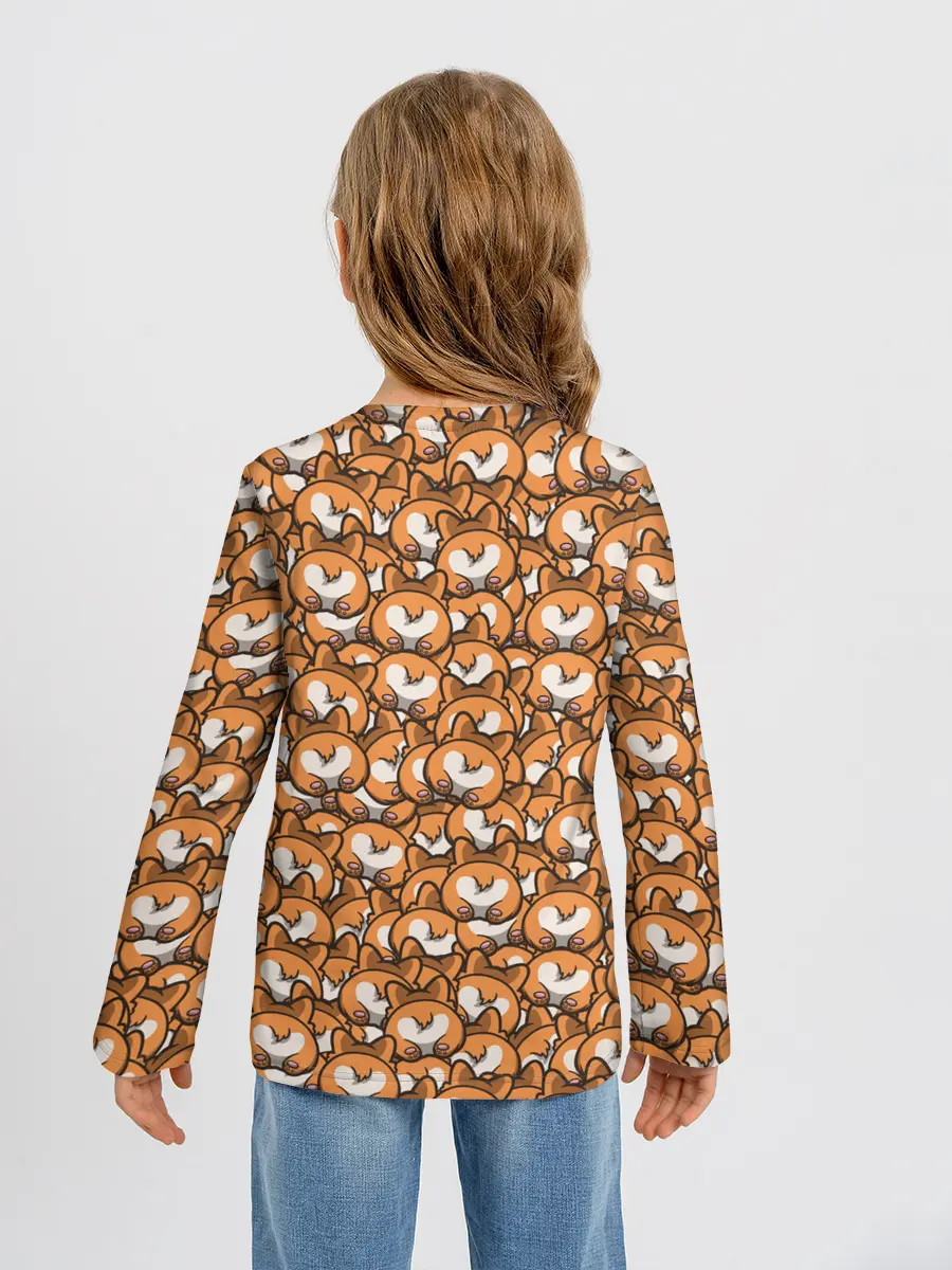 Детский лонгслив / Попки Корги