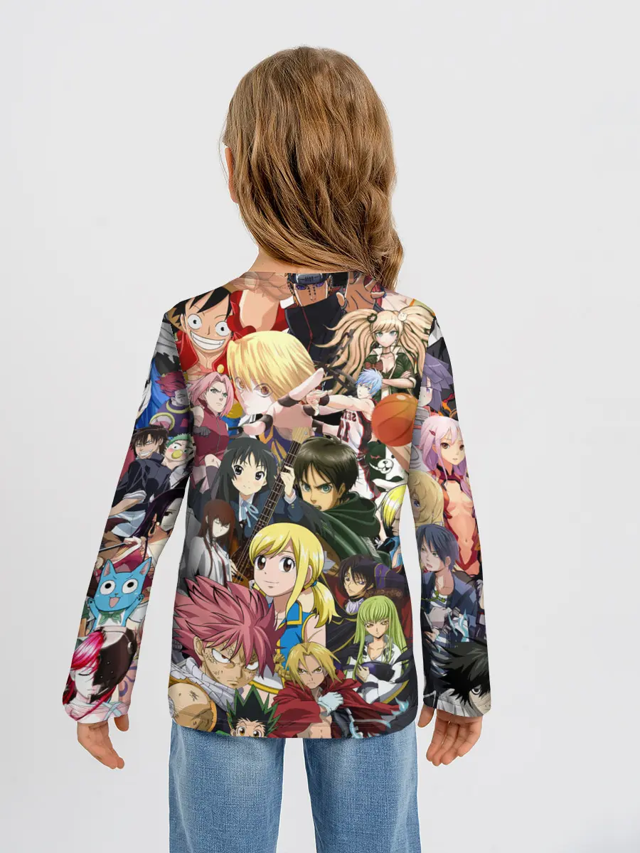 Детский лонгслив / Аниме коллаж