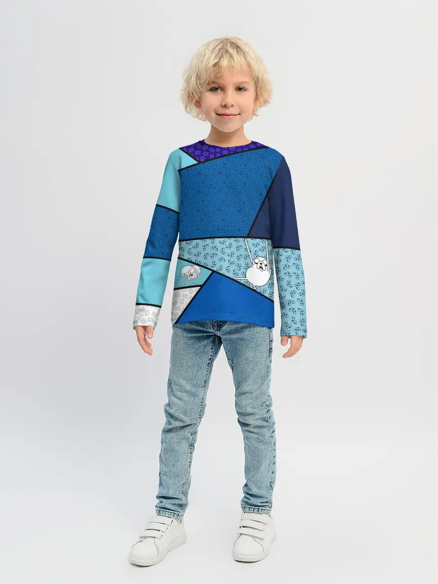 Детский лонгслив / Finn&Jake. Geometric