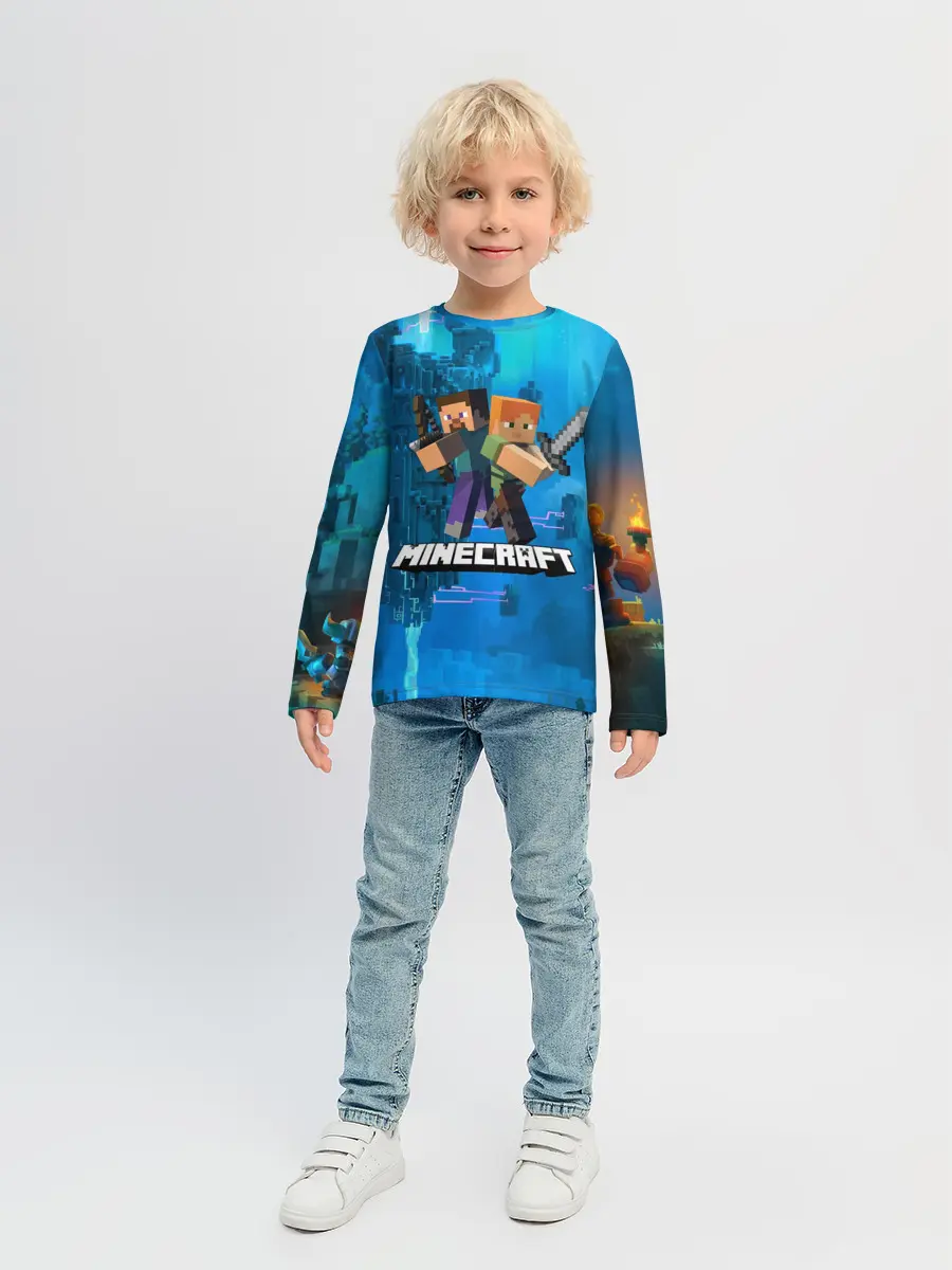 Детский лонгслив / Minecraft / Майнкрафт