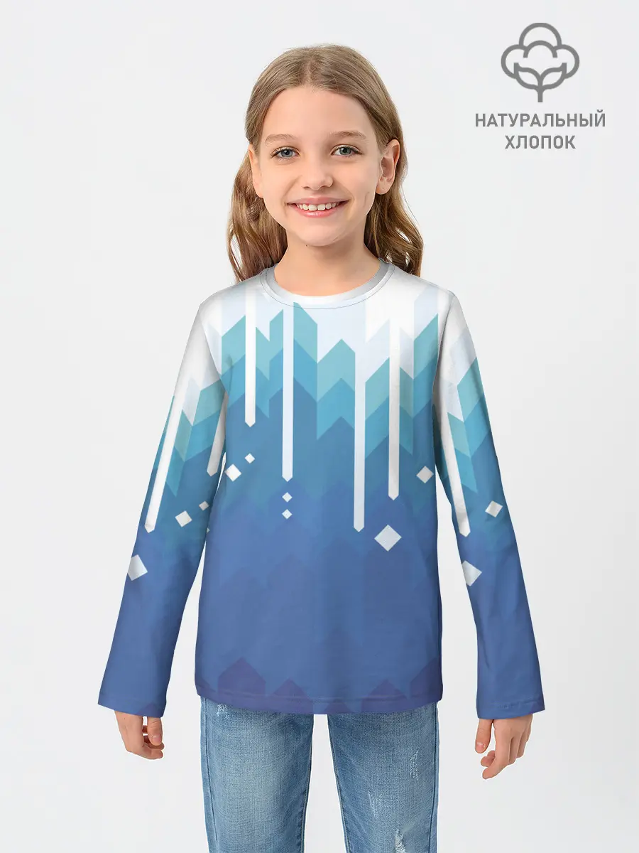 Детский лонгслив / Пиксельные сливки