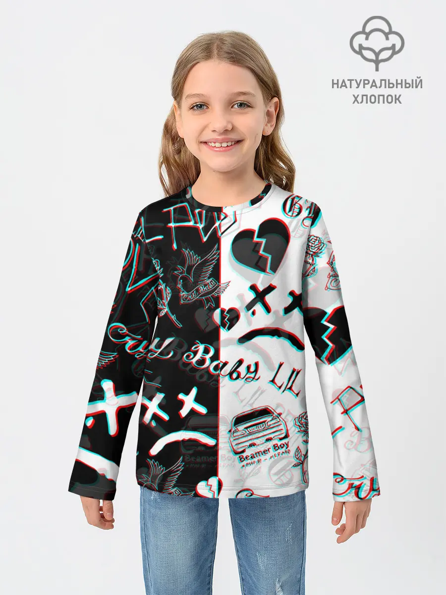 Детский лонгслив / LIL PEEP GLITCH | ЛИЛ ПИП ГЛИТЧ