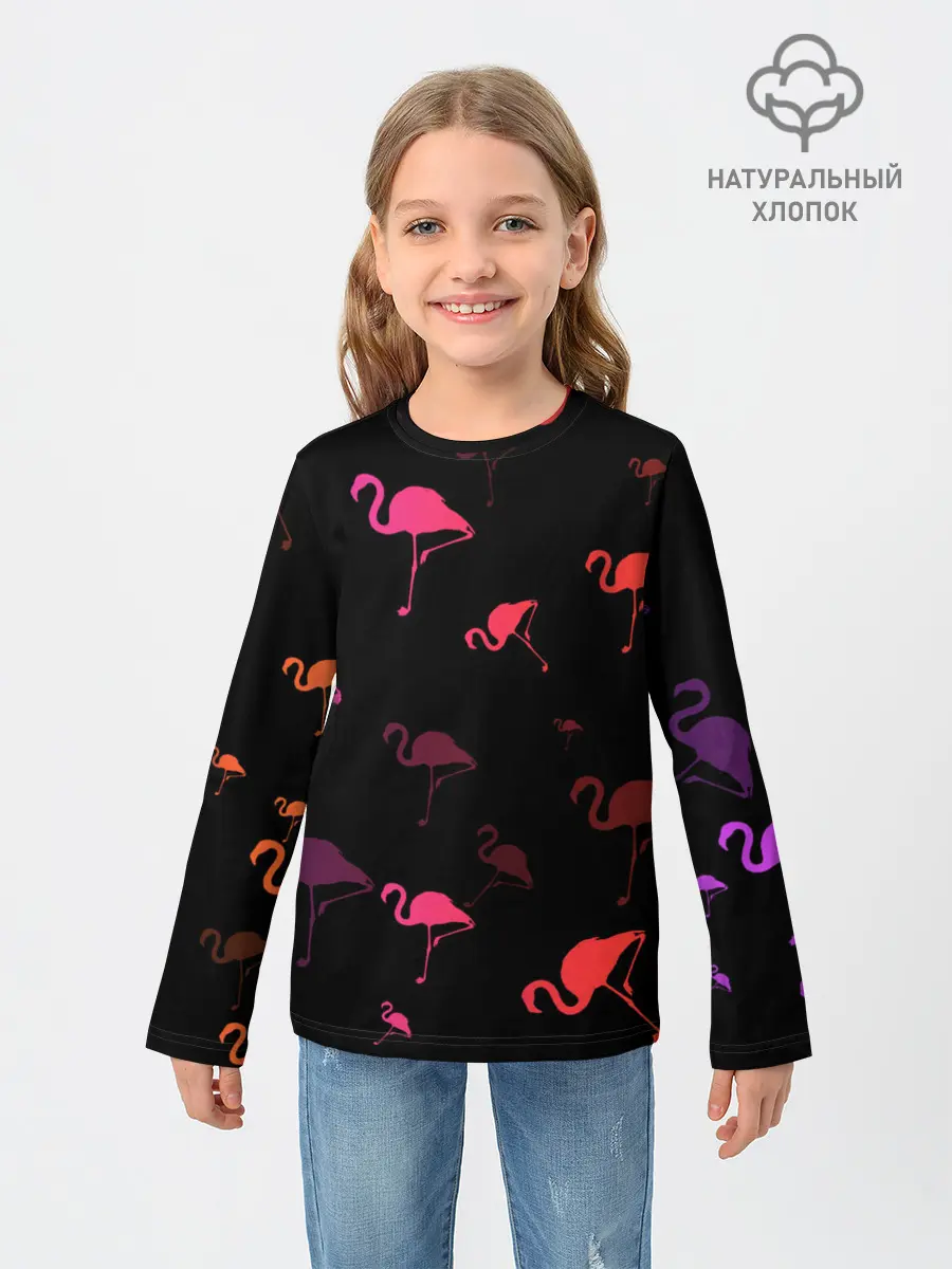 Детский лонгслив / Фламинго