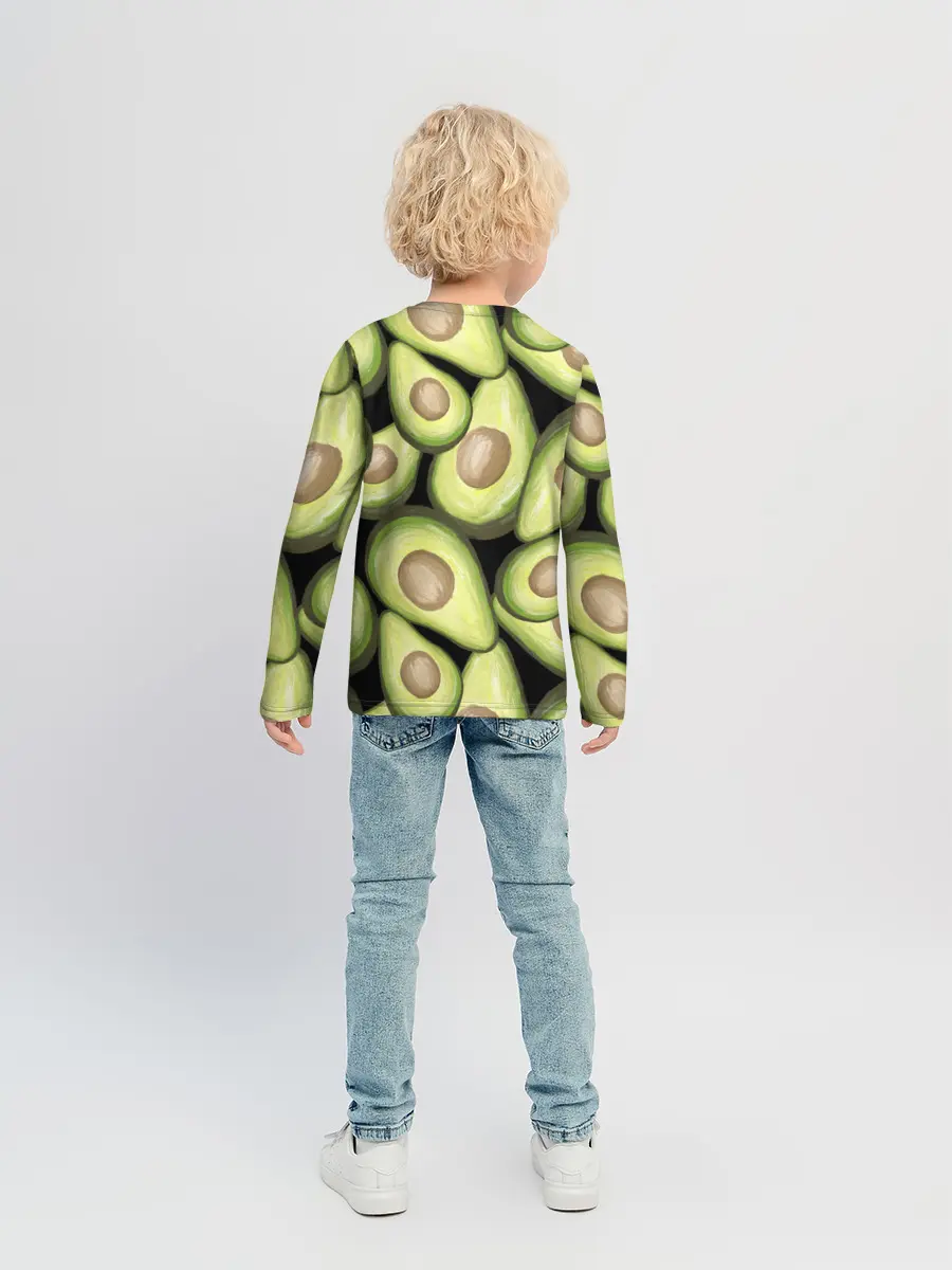 Детский лонгслив / Avocado background
