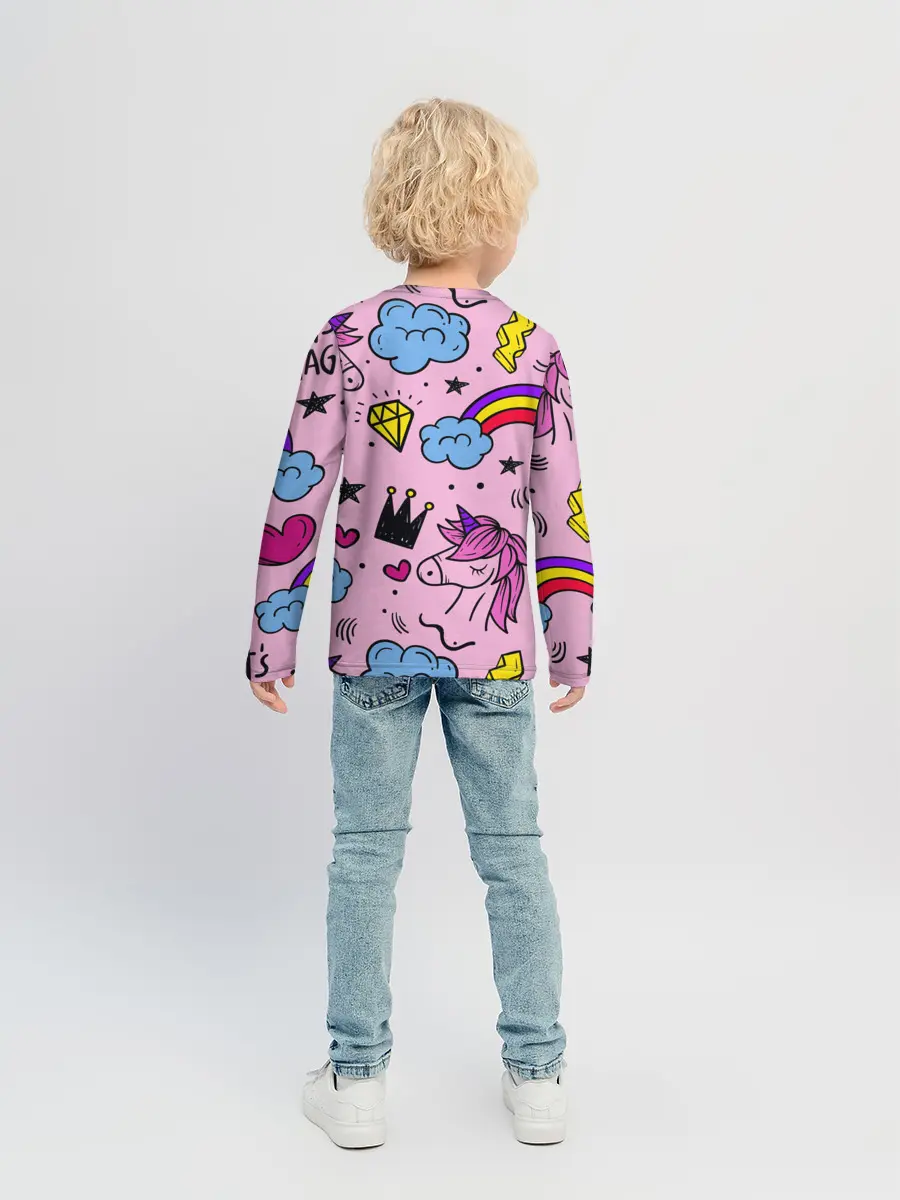 Детский лонгслив / Единороги