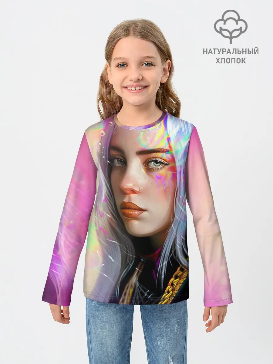 Детский лонгслив / Billie Pinky Wave