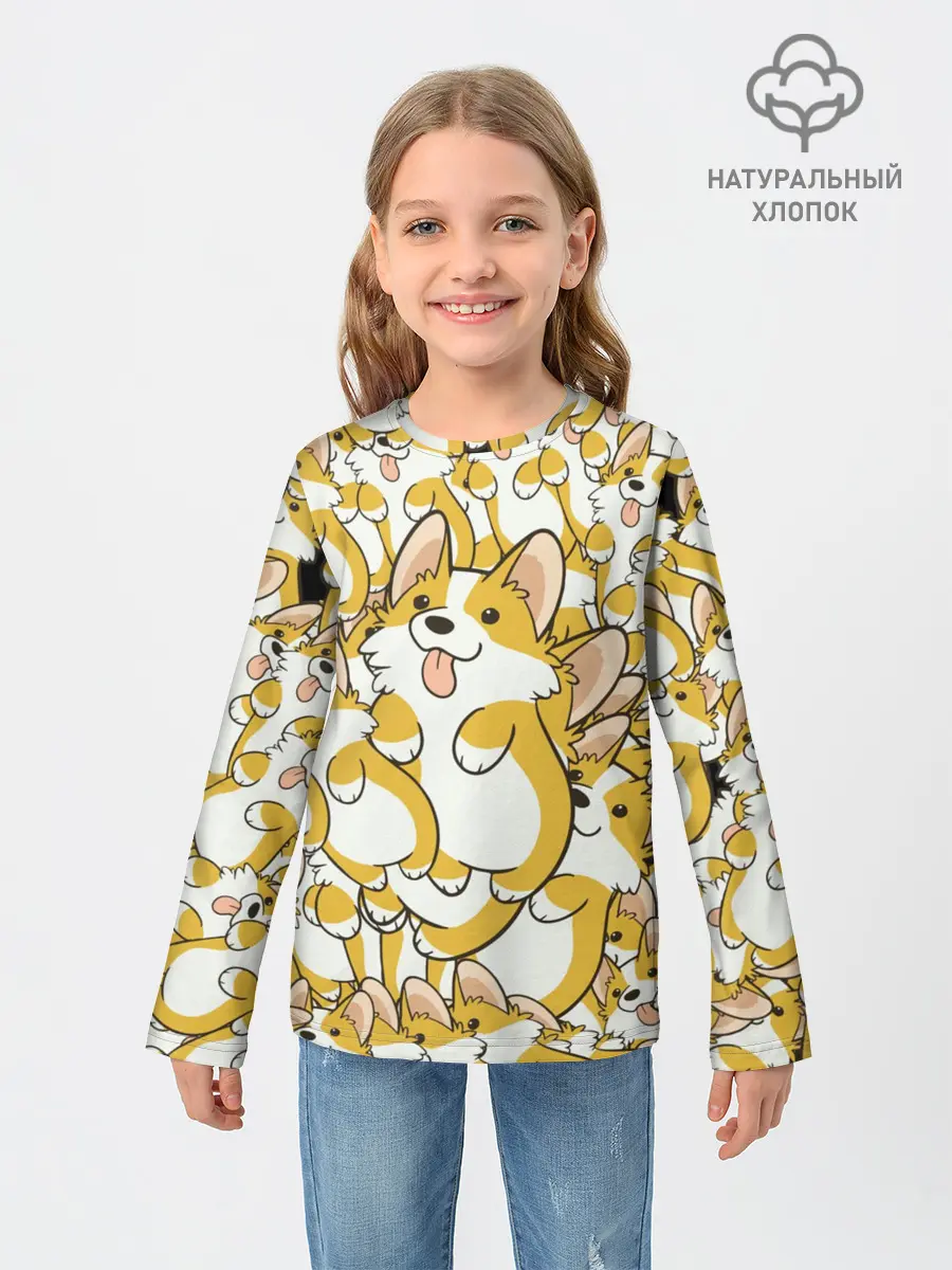 Детский лонгслив / Корги