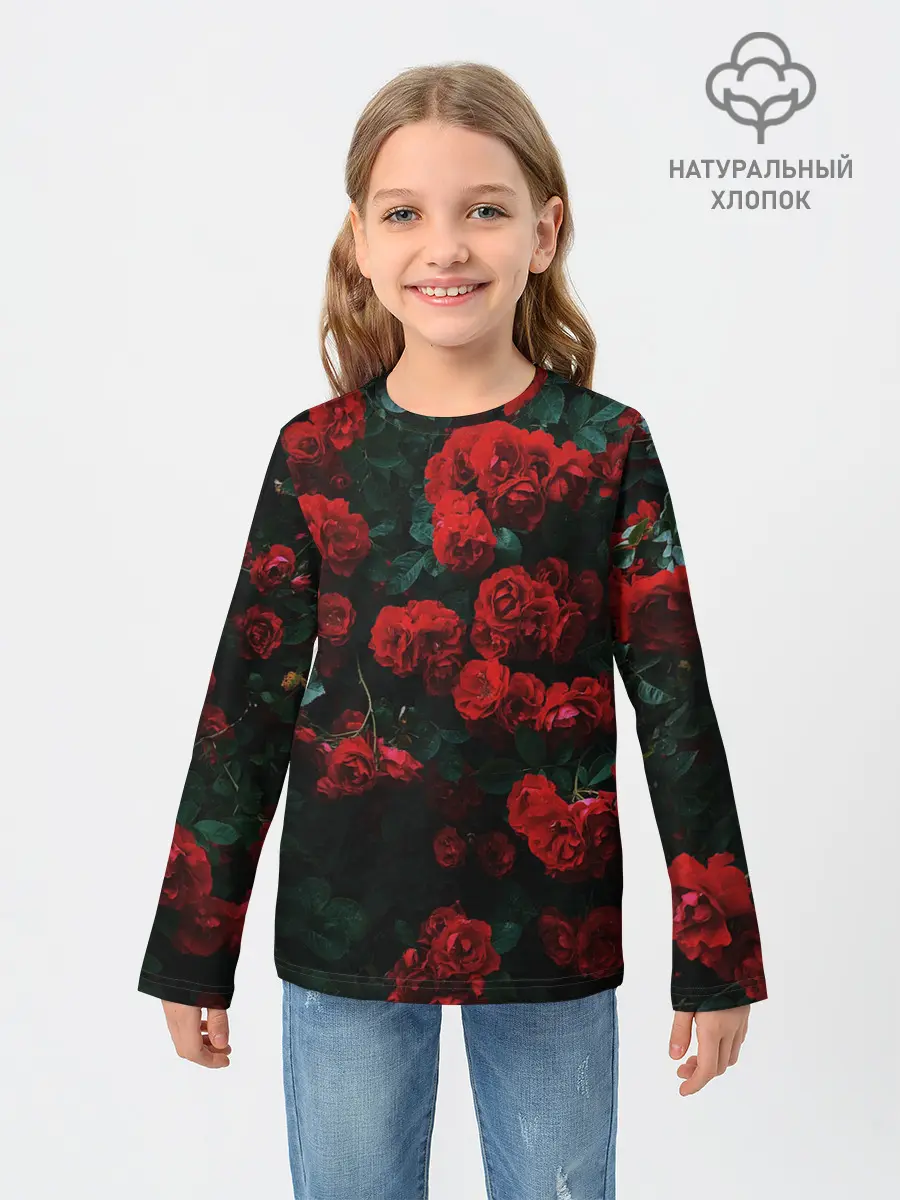 Детский лонгслив / Розы