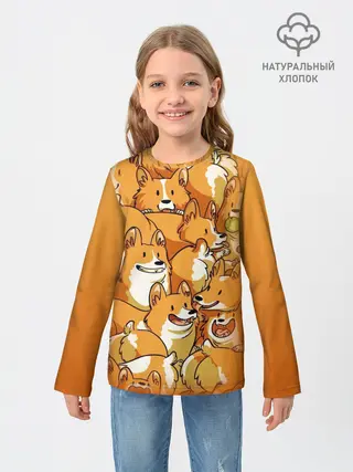 Детский лонгслив / Корги