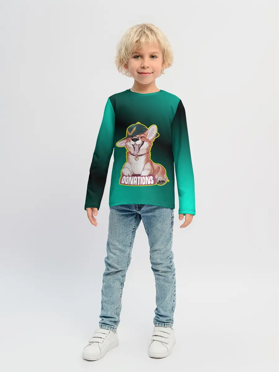 Детский лонгслив / корги