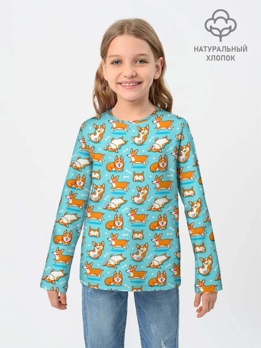Детский лонгслив / Корги