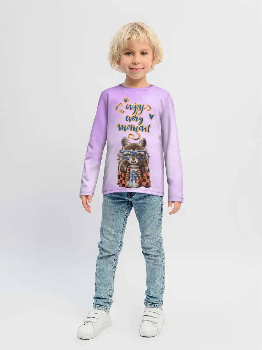 Детский лонгслив / Енот