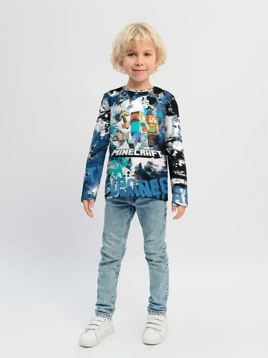Детский лонгслив / Minecraft / Майнкрафт