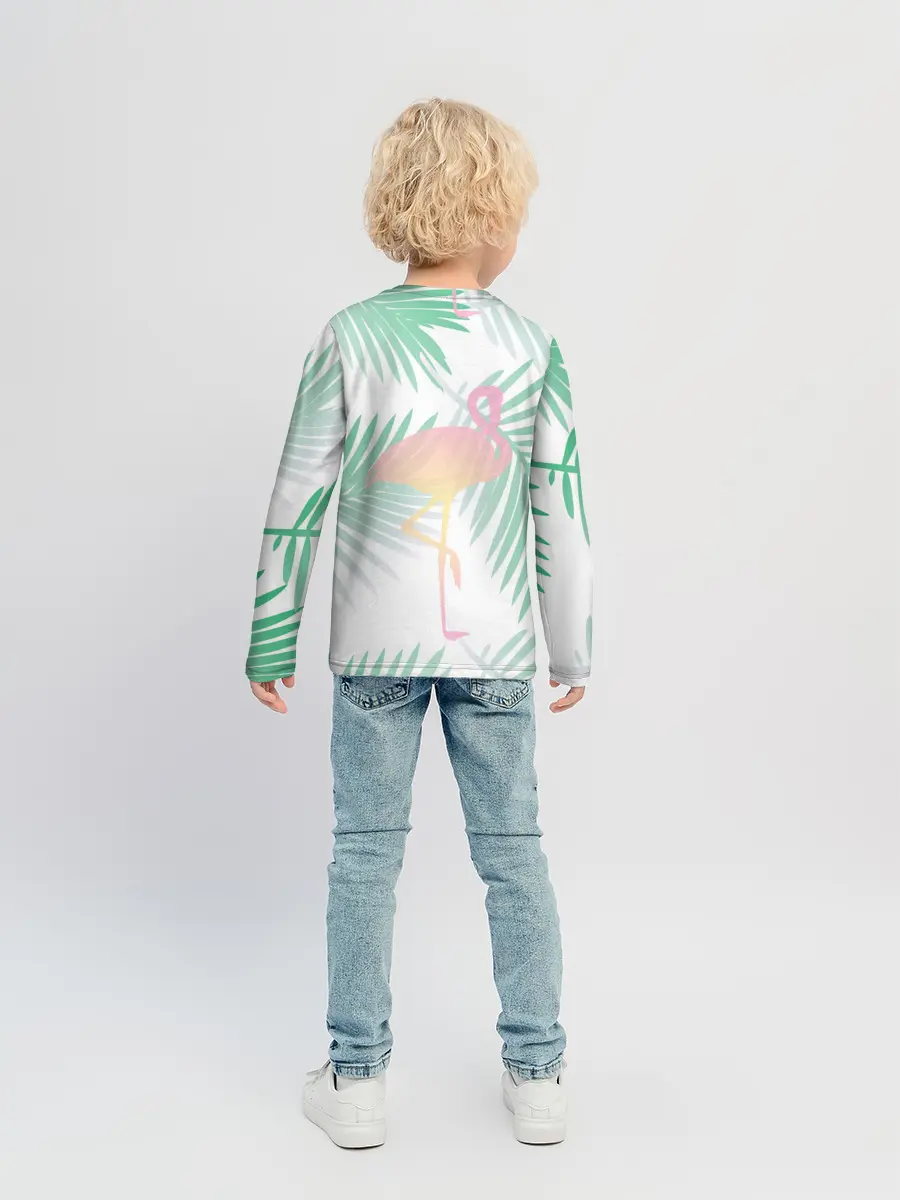 Детский лонгслив / Фламинго в джунглях