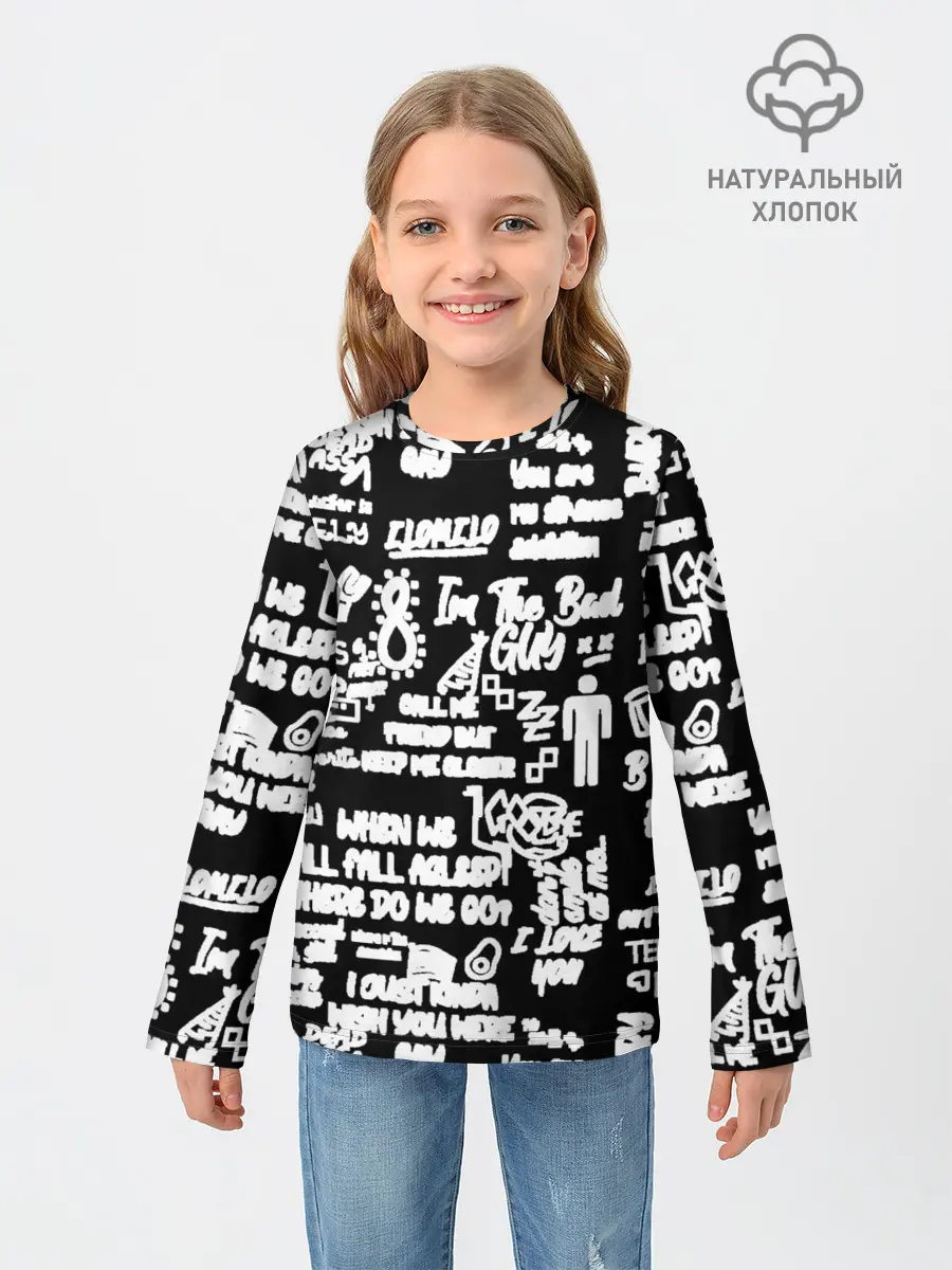 Детский лонгслив / BILLIE EILISH BLACK