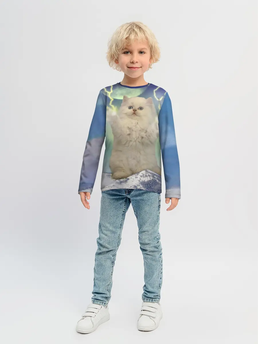 Детский лонгслив / Грозовой Котик
