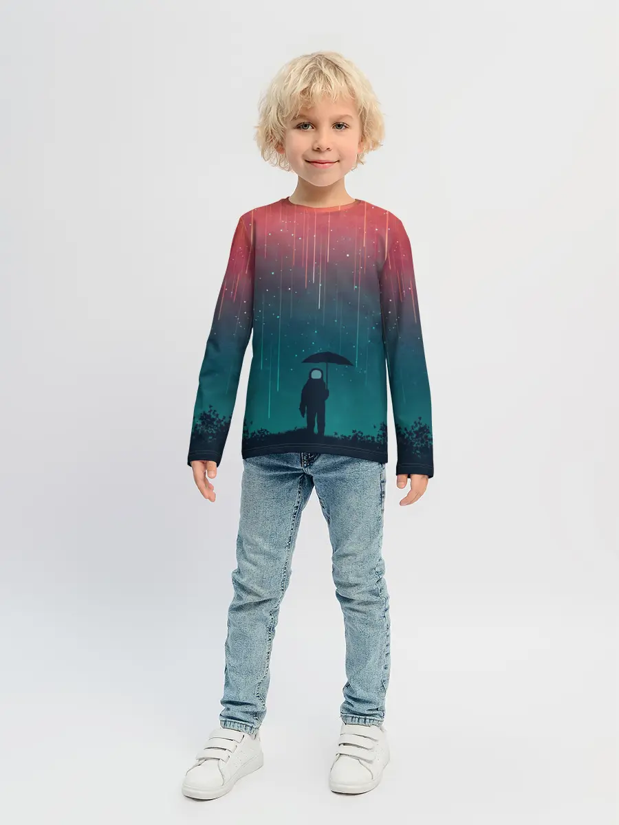 Детский лонгслив / Космический Дождь