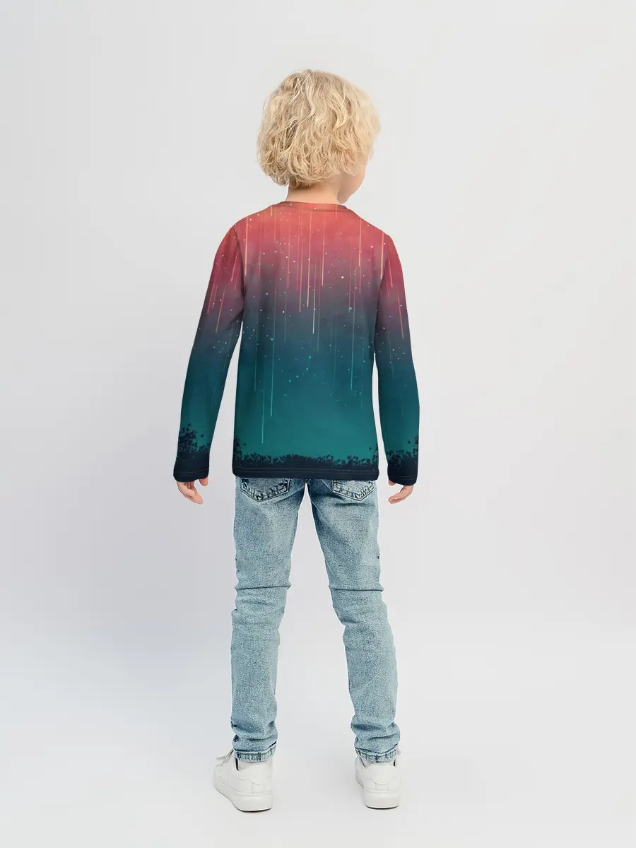 Детский лонгслив / Космический Дождь